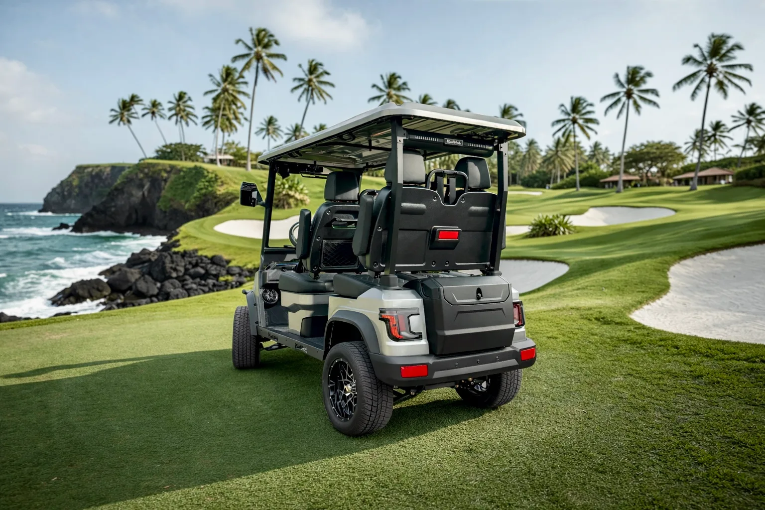 KleverDiamond-4L Solar — Ultra-Luxury AWD 4-Seat Electric Golf Cart with 280 W Solar Roof
