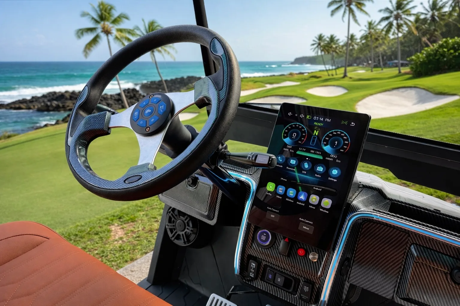 KleverDiamond-6L Solar — Ultra-Luxury AWD 6-Seat Electric Golf Cart with 360 W Solar Roof