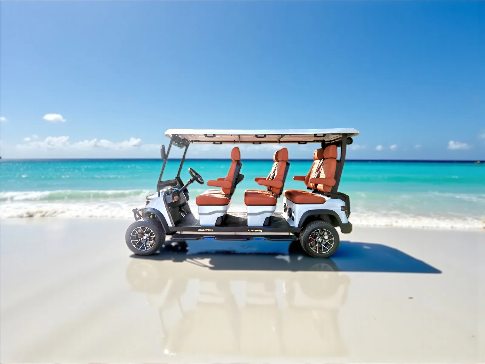 KleverDiamond-6L Solar — Ultra-Luxury AWD 6-Seat Electric Golf Cart with 360 W Solar Roof