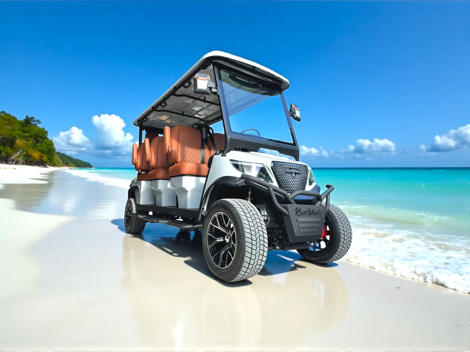 KleverDiamond-6L Solar — Ultra-Luxury AWD 6-Seat Electric Golf Cart with 360 W Solar Roof