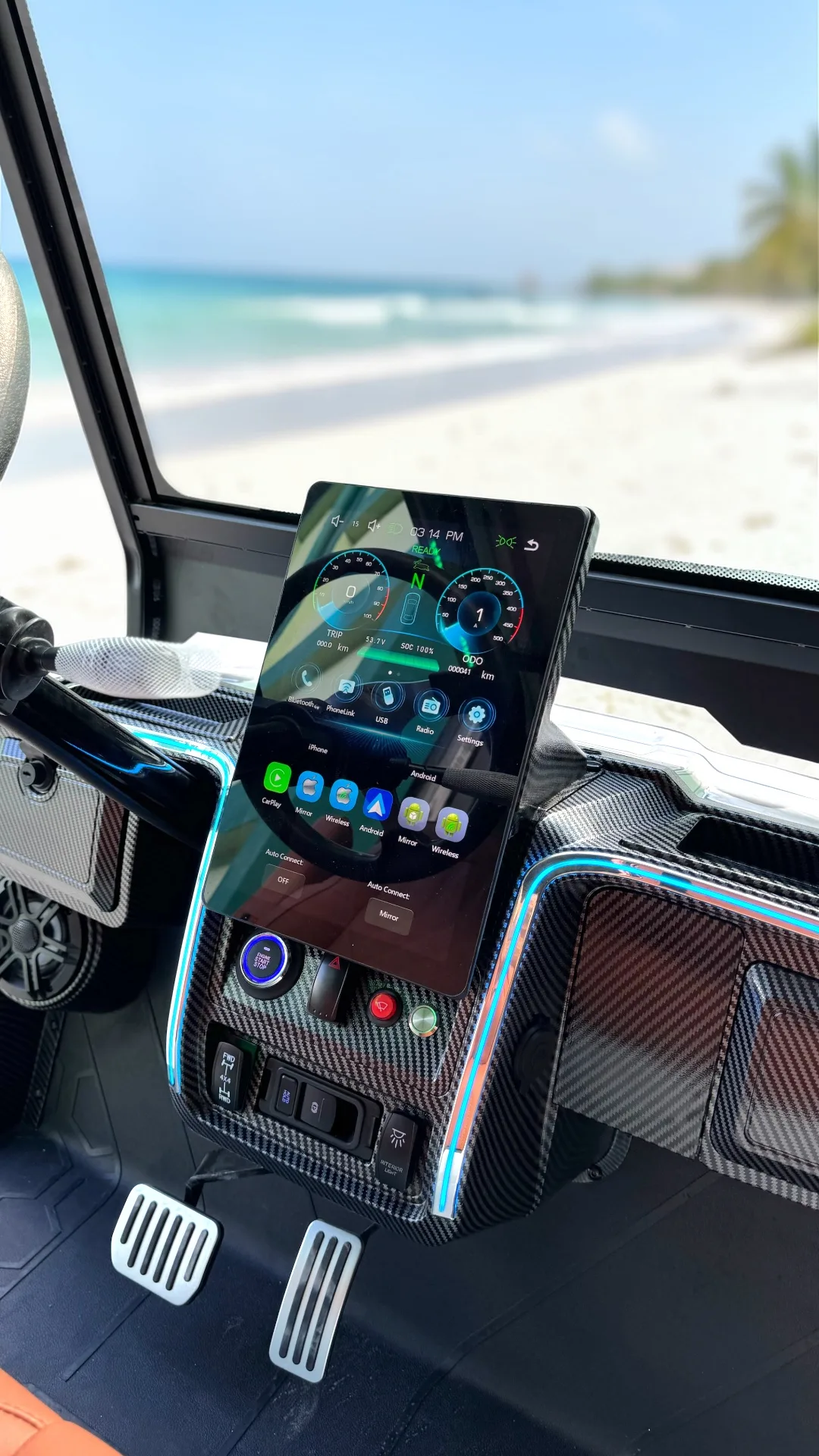 KleverDiamond-6L Solar — Ultra-Luxury AWD 6-Seat Electric Golf Cart with 360 W Solar Roof