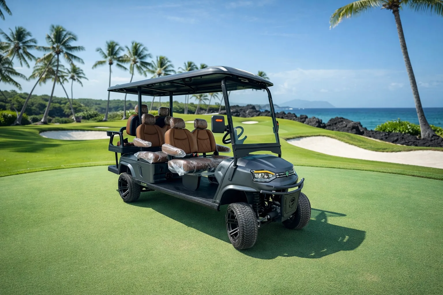 KleverOmni-6: New 6-Seat Electric Cart (4+2, LiFePO4, Lifted)