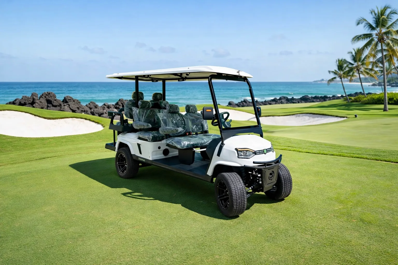 KleverOmni-6: New 6-Seat Electric Cart (4+2, LiFePO4, Lifted)